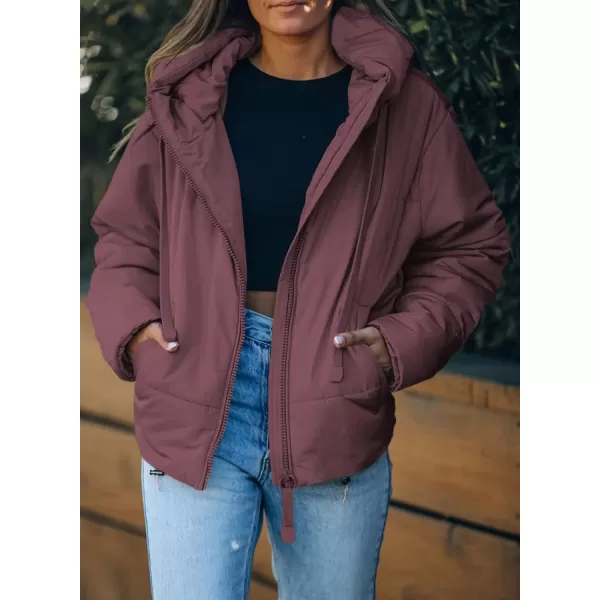 Dokotoo Womens 2023 Winter Full Zipper Hooded Puffer Jacket Short Coat with Pockets