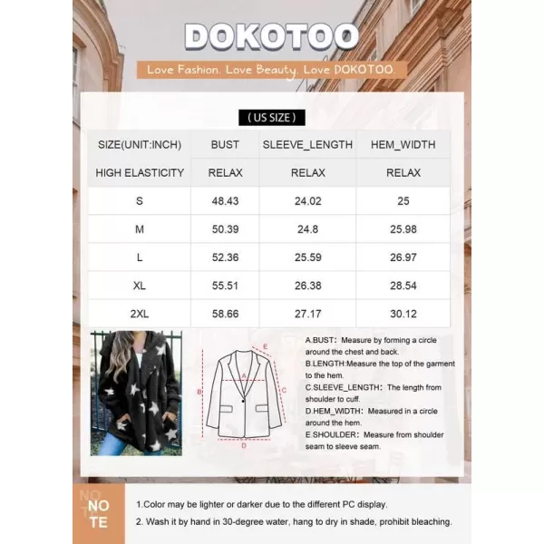 Dokotoo Womens 2023 Winter Long Sleeve Solid Fuzzy Fleece Open Front Hooded Cardigans Jacket Coats Outerwear with Pocket