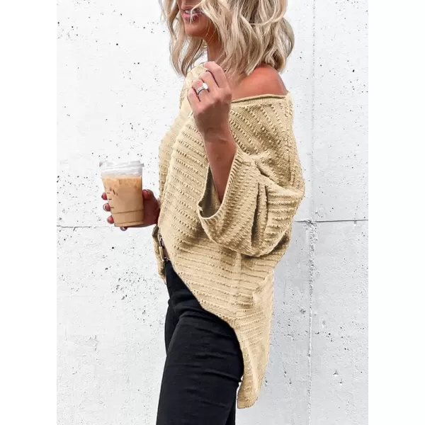 Dokotoo Women's Casual 3/4 Sleeve Loose Tunic Tops Lightweight Knit Fall Pulover Sweater Blouses