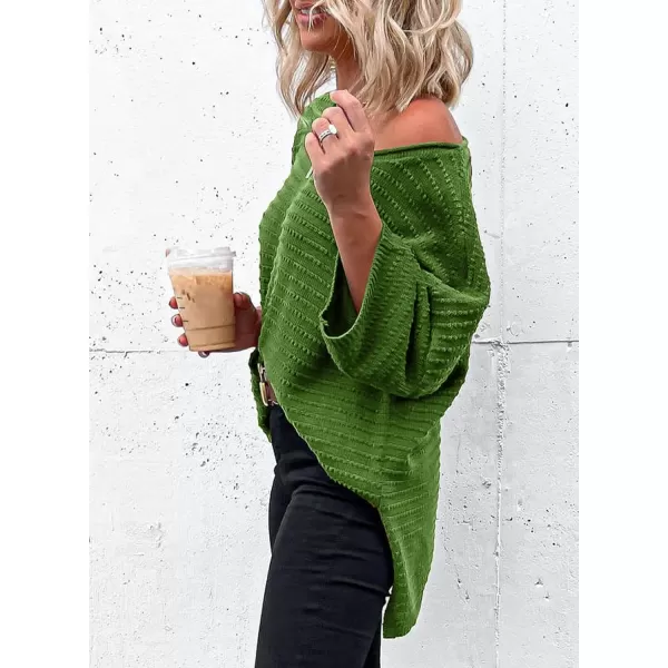 Dokotoo Women's Casual 3/4 Sleeve Loose Tunic Tops Lightweight Knit Fall Pulover Sweater Blouses