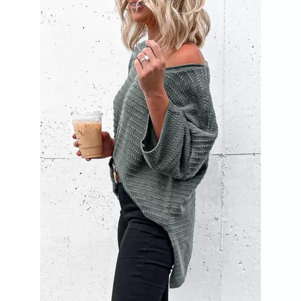 Dokotoo Women's Casual 3/4 Sleeve Loose Tunic Tops Lightweight Knit Fall Pulover Sweater Blouses