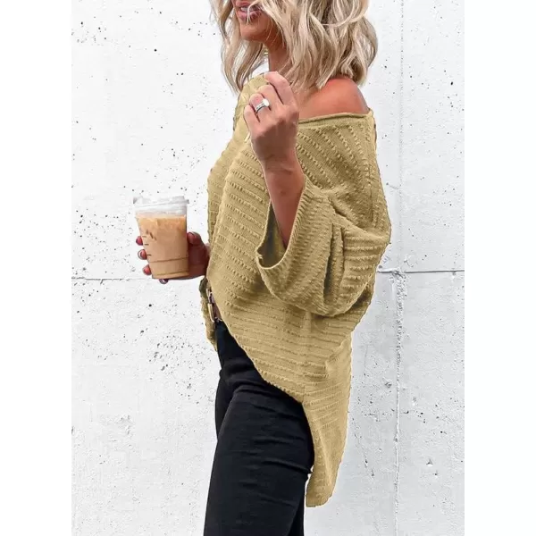 Dokotoo Women's Casual 3/4 Sleeve Loose Tunic Tops Lightweight Knit Fall Pulover Sweater Blouses