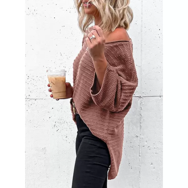 Dokotoo Women's Casual 3/4 Sleeve Loose Tunic Tops Lightweight Knit Fall Pulover Sweater Blouses