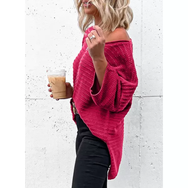 Dokotoo Women's Casual 3/4 Sleeve Loose Tunic Tops Lightweight Knit Fall Pulover Sweater Blouses