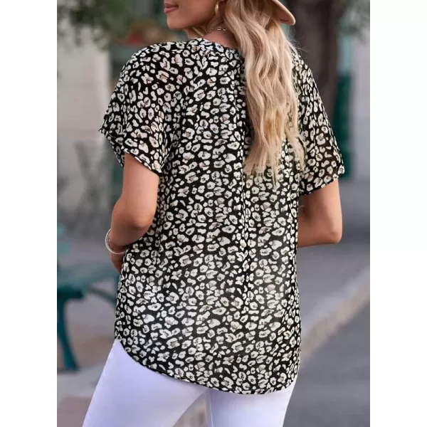 Dokotoo Women's Casual Boho Floral Print V Neck Long Sleeve T Shirt Blouses