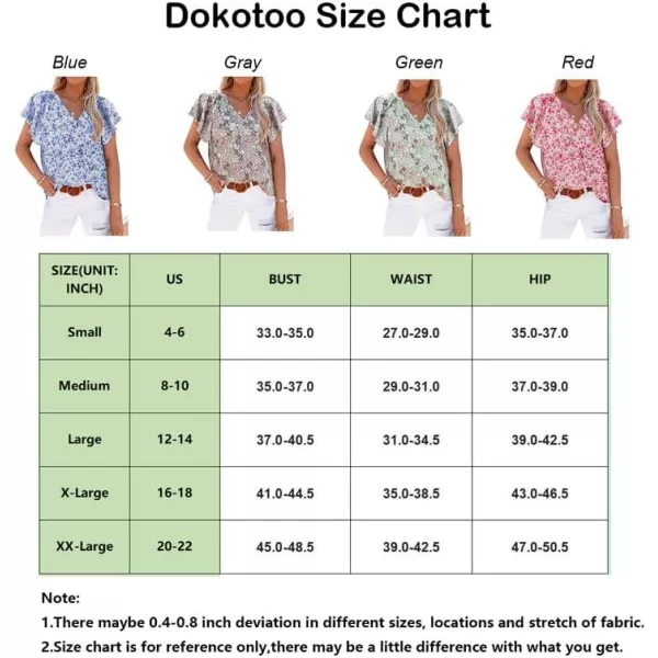 Dokotoo Women's Casual Boho Floral Print V Neck Long Sleeve T Shirt Blouses