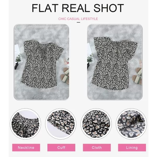 Dokotoo Women's Casual Boho Floral Printed V Neck Tops Drawstring Short Long Sleeve T Shirt Blouses