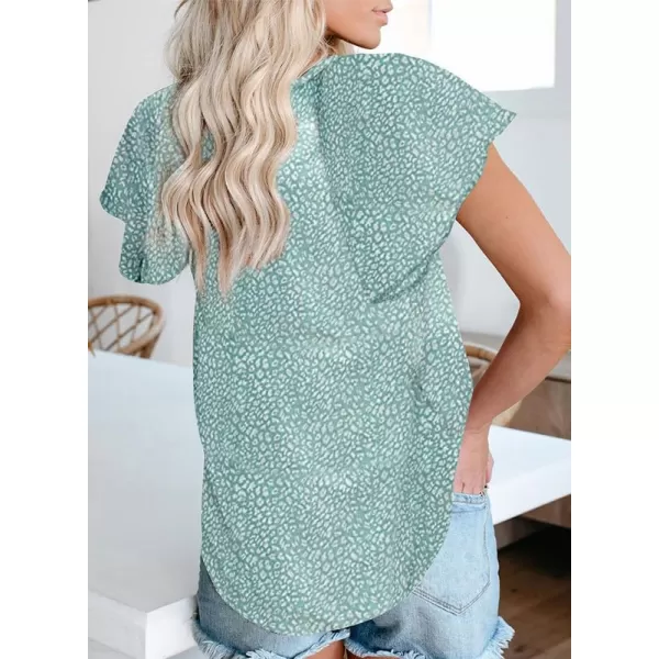 Dokotoo Women's Casual Boho Floral Printed V Neck Tops Drawstring Short Long Sleeve T Shirt Blouses