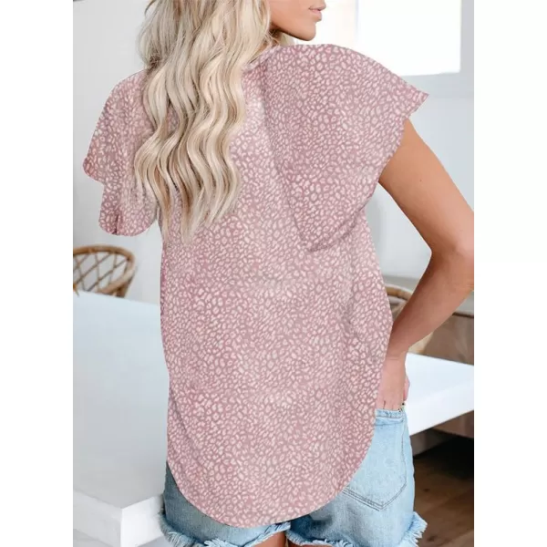 Dokotoo Women's Casual Boho Floral Printed V Neck Tops Drawstring Short Long Sleeve T Shirt Blouses