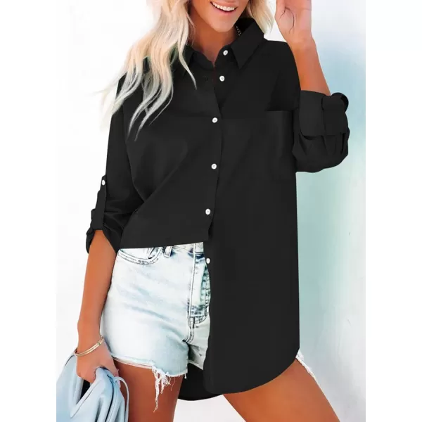 Dokotoo Womens Casual Button Down Shirts Long Sleeve Oversized Tunic Blouses Tops