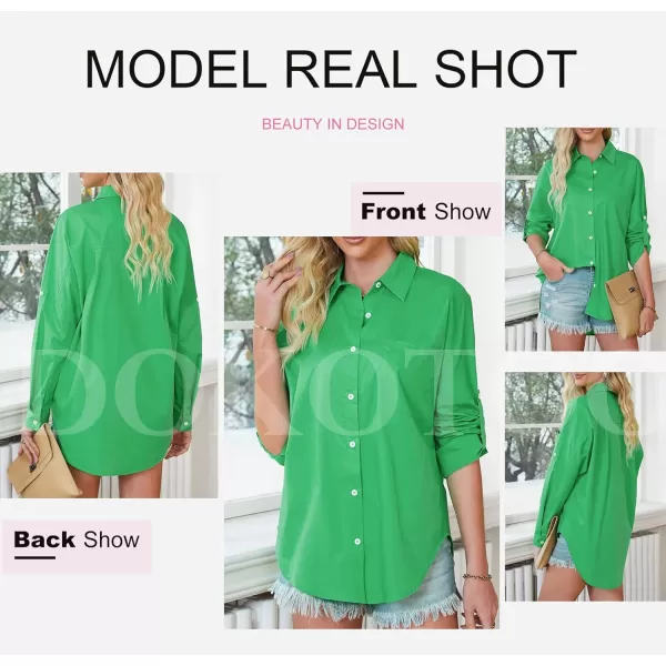 Dokotoo Womens Casual Button Down Shirts Long Sleeve Oversized Tunic Blouses Tops