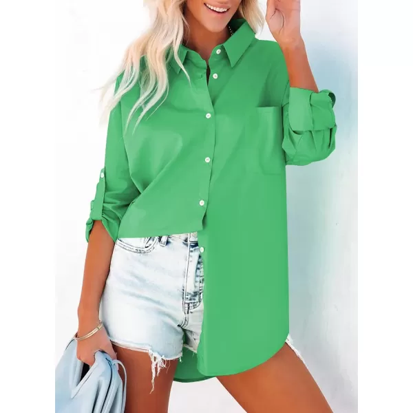 Dokotoo Womens Casual Button Down Shirts Long Sleeve Oversized Tunic Blouses Tops