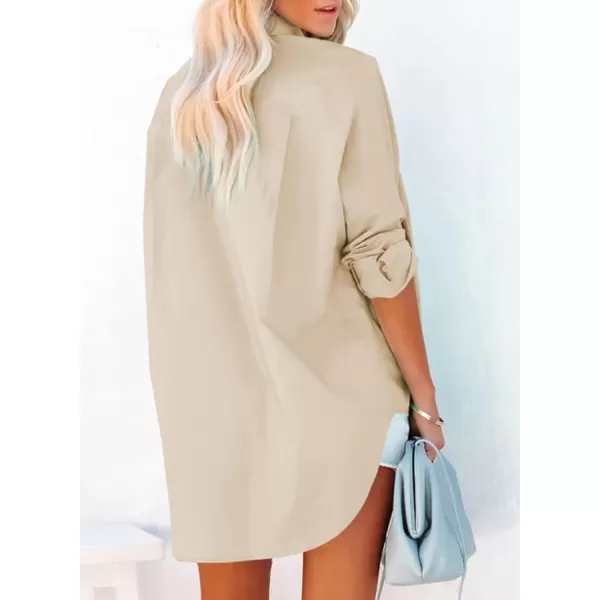 Dokotoo Womens Casual Button Down Shirts Long Sleeve Oversized Tunic Blouses Tops