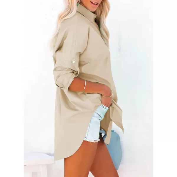 Dokotoo Womens Casual Button Down Shirts Long Sleeve Oversized Tunic Blouses Tops