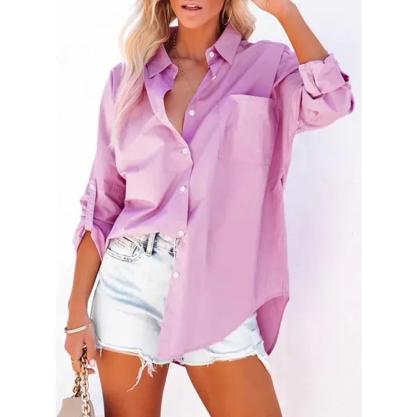Dokotoo Womens Casual Button Down Shirts Long Sleeve Oversized Tunic Blouses Tops
