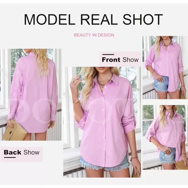 Dokotoo Womens Casual Button Down Shirts Long Sleeve Oversized Tunic Blouses Tops