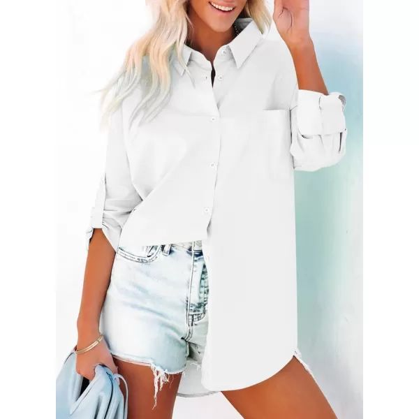 Dokotoo Womens Casual Button Down Shirts Long Sleeve Oversized Tunic Blouses Tops