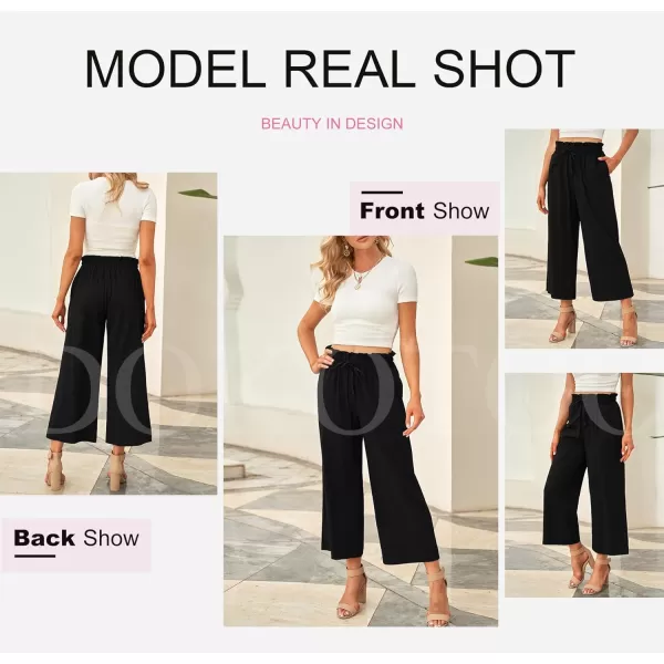 Dokotoo Womens Casual Elastic Waist Solid Comfy Jogging Jogger Pants with Pockets