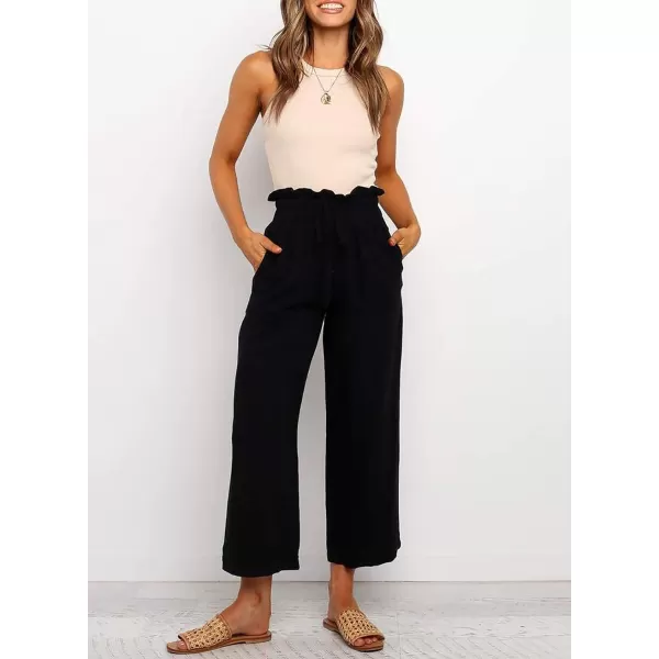 Dokotoo Womens Casual Elastic Waist Solid Comfy Jogging Jogger Pants with Pockets