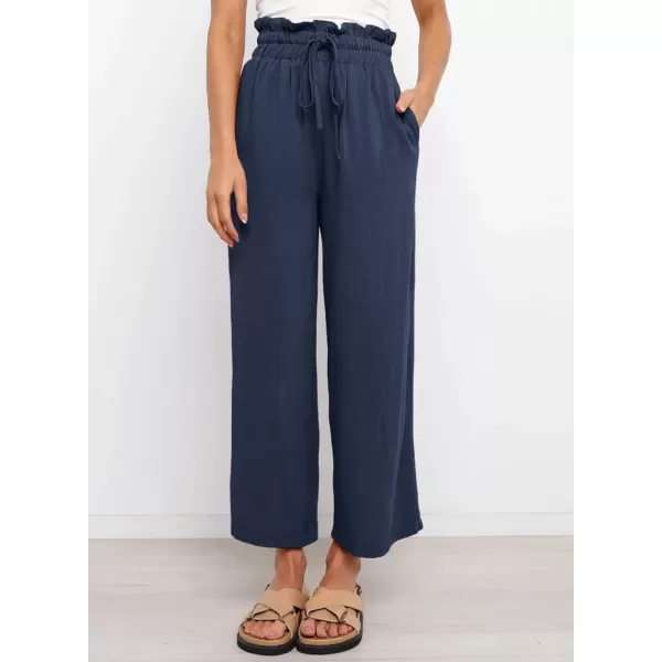 Dokotoo Womens Casual Elastic Waist Solid Comfy Jogging Jogger Pants with Pockets