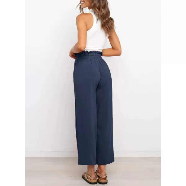 Dokotoo Womens Casual Elastic Waist Solid Comfy Jogging Jogger Pants with Pockets