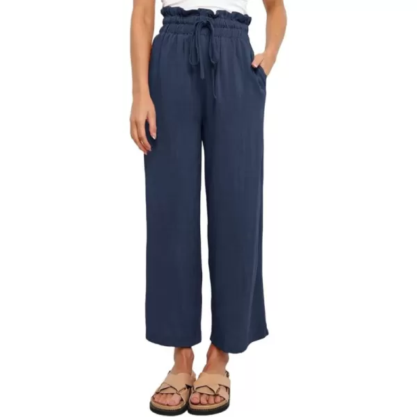 Dokotoo Womens Casual Elastic Waist Solid Comfy Jogging Jogger Pants with Pockets
