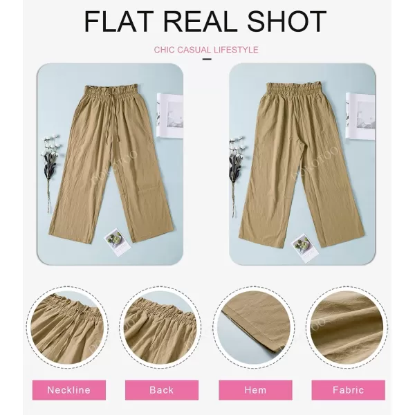 Dokotoo Womens Casual Elastic Waist Solid Comfy Jogging Jogger Pants with Pockets