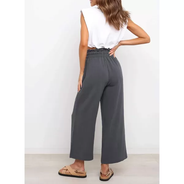 Dokotoo Womens Casual Elastic Waist Solid Comfy Jogging Jogger Pants with Pockets