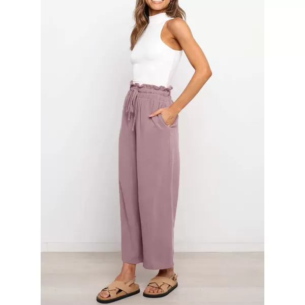 Dokotoo Womens Casual Elastic Waist Solid Comfy Jogging Jogger Pants with Pockets
