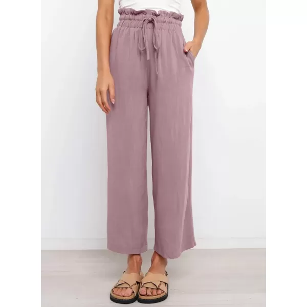 Dokotoo Womens Casual Elastic Waist Solid Comfy Jogging Jogger Pants with Pockets