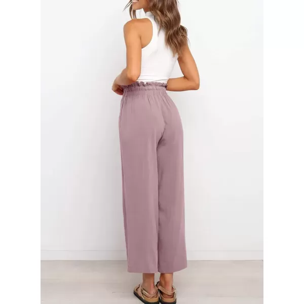 Dokotoo Womens Casual Elastic Waist Solid Comfy Jogging Jogger Pants with Pockets