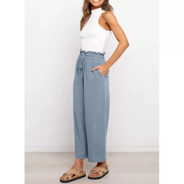 Dokotoo Womens Casual Elastic Waist Solid Comfy Jogging Jogger Pants with Pockets