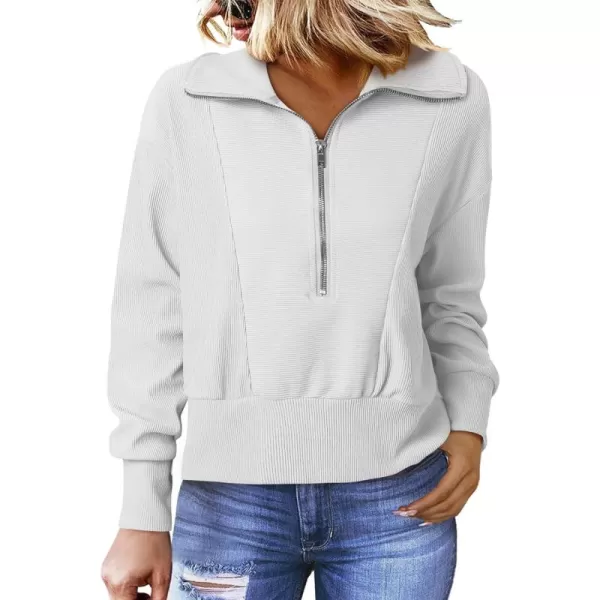 Dokotoo Women's Casual Half Zip Sweatshirts Long Sleeve Solid Color Cropped Pullover Jackets Coats