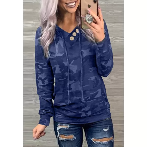 Dokotoo Women's Casual Long Sleeve Hoodies Sweatshirts Drawstring Pullover Tunic Tops With Pockets