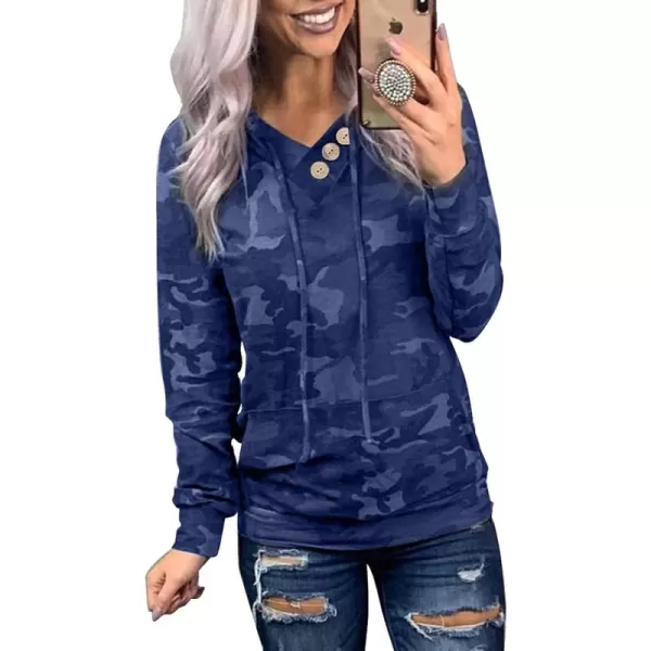 Dokotoo Women's Casual Long Sleeve Hoodies Sweatshirts Drawstring Pullover Tunic Tops With Pockets