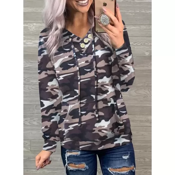 Dokotoo Women's Casual Long Sleeve Hoodies Sweatshirts Drawstring Pullover Tunic Tops With Pockets