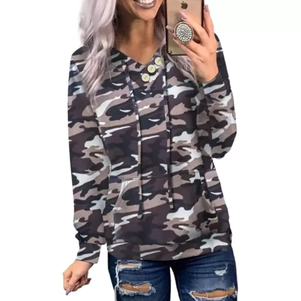 Dokotoo Women's Casual Long Sleeve Hoodies Sweatshirts Drawstring Pullover Tunic Tops With Pockets