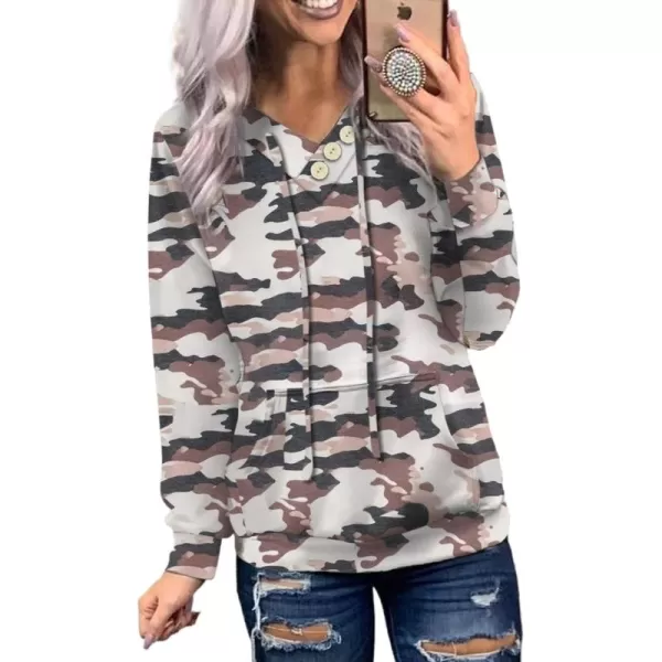 Dokotoo Women's Casual Long Sleeve Hoodies Sweatshirts Drawstring Pullover Tunic Tops With Pockets