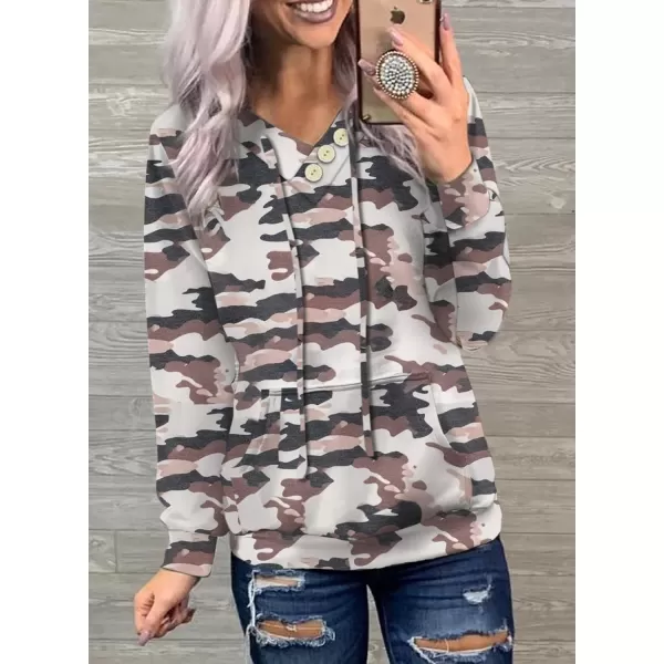 Dokotoo Women's Casual Long Sleeve Hoodies Sweatshirts Drawstring Pullover Tunic Tops With Pockets