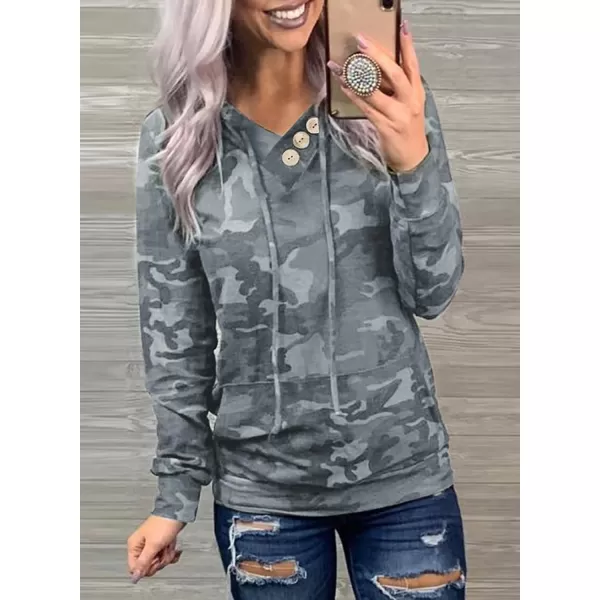Dokotoo Women's Casual Long Sleeve Hoodies Sweatshirts Drawstring Pullover Tunic Tops With Pockets