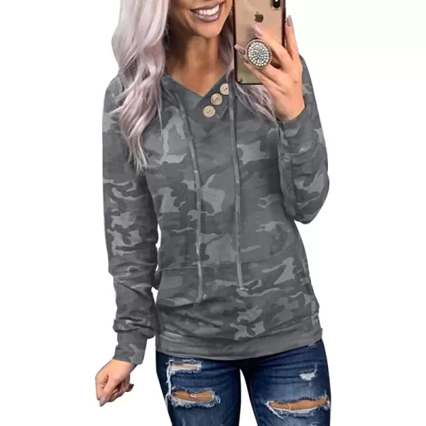 Dokotoo Women's Casual Long Sleeve Hoodies Sweatshirts Drawstring Pullover Tunic Tops With Pockets