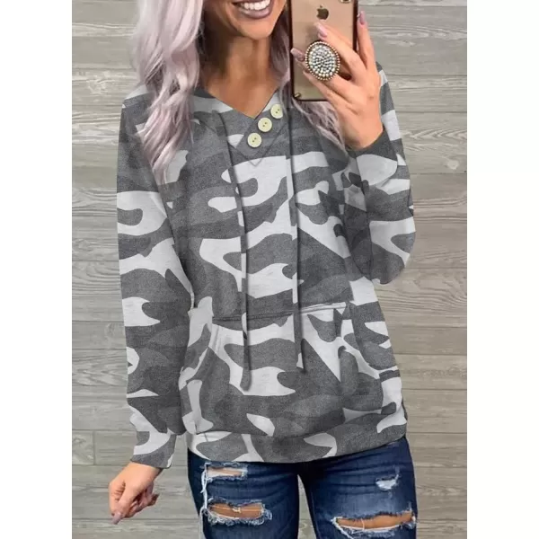 Dokotoo Women's Casual Long Sleeve Hoodies Sweatshirts Drawstring Pullover Tunic Tops With Pockets