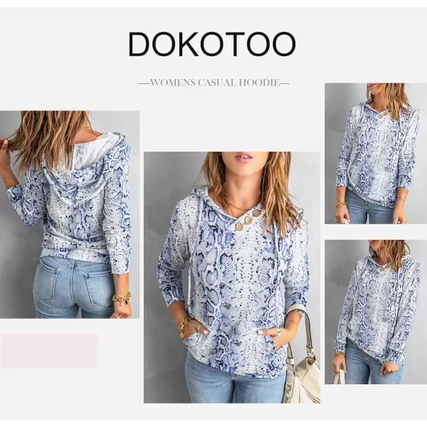 Dokotoo Women's Casual Long Sleeve Hoodies Sweatshirts Drawstring Pullover Tunic Tops With Pockets