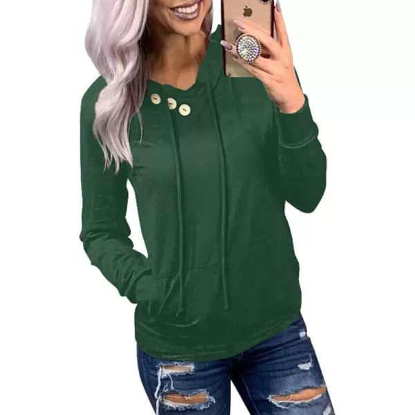 Dokotoo Women's Casual Long Sleeve Hoodies Sweatshirts Drawstring Pullover Tunic Tops With Pockets