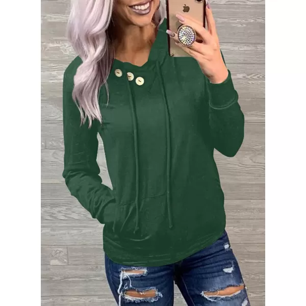 Dokotoo Women's Casual Long Sleeve Hoodies Sweatshirts Drawstring Pullover Tunic Tops With Pockets