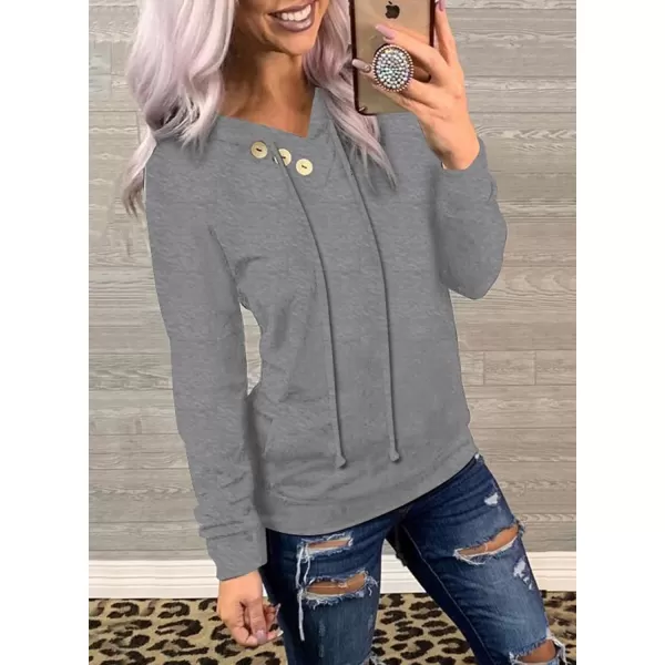 Dokotoo Women's Casual Long Sleeve Hoodies Sweatshirts Drawstring Pullover Tunic Tops With Pockets