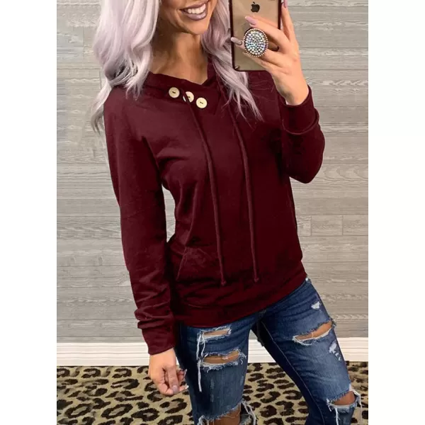 Dokotoo Women's Casual Long Sleeve Hoodies Sweatshirts Drawstring Pullover Tunic Tops With Pockets
