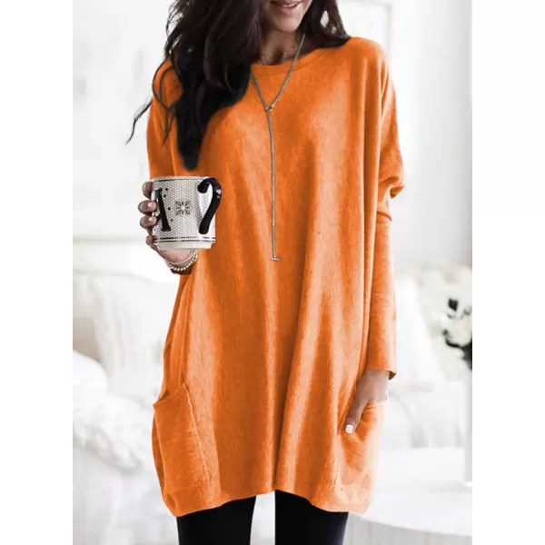 Dokotoo Womens Casual Long Sleeve Shirts Lightweight Sweatshirts Fashion Tunic Tops with Pockets