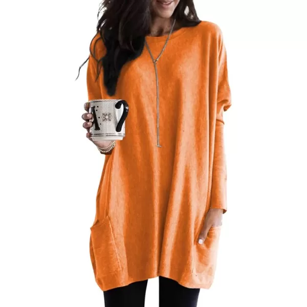 Dokotoo Womens Casual Long Sleeve Shirts Lightweight Sweatshirts Fashion Tunic Tops with Pockets