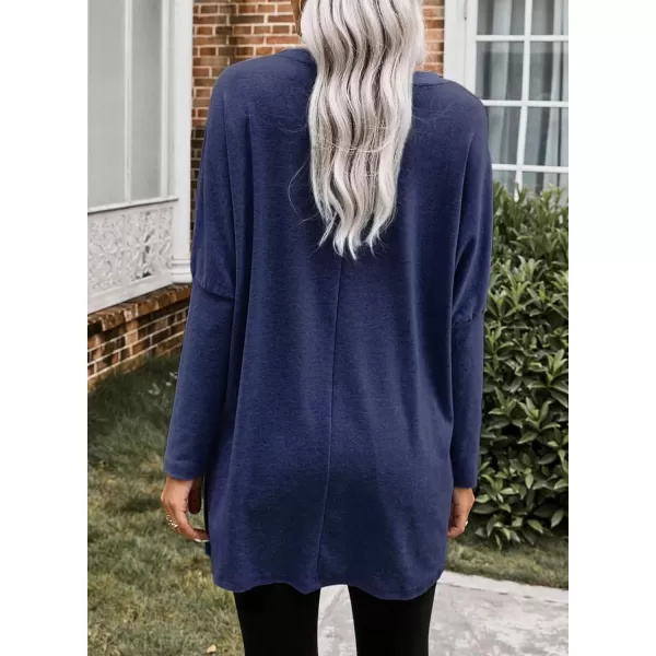 Dokotoo Womens Casual Long Sleeve Shirts Lightweight Sweatshirts Fashion Tunic Tops with Pockets